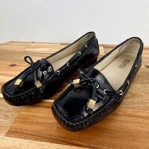 Michael Kors Black Patent Leather Mocassins‎ Loafers Women's Size 6M